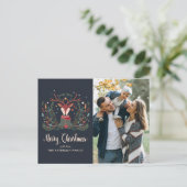 Cartes Pour Fêtes Annuelles "Joyeux Noël" Festive Fête Noël aux Cerfs (Debout devant)