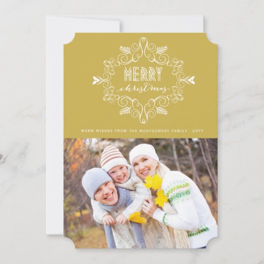 Cartes Pour Fêtes Annuelles Joyeux Noël Festive Foliage Déco Cadre Photo (Devant)