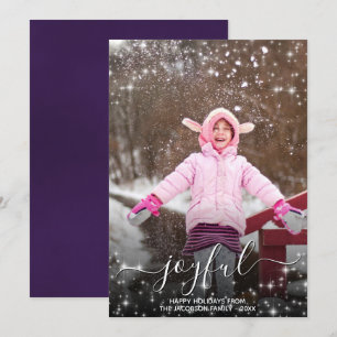 Cartes Pour Fêtes Annuelles Joyeux Noël Festive Stars Photo Purple