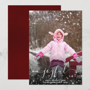 Cartes Pour Fêtes Annuelles Joyeux Noël Festive Stars Photo Rouge