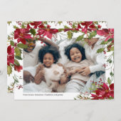 Cartes Pour Fêtes Annuelles Joyeux Noël Fête Photo Poinsettia Flower (Devant / Derrière)