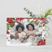 Cartes Pour Fêtes Annuelles Joyeux Noël Fête Photo Poinsettia Flower (Debout devant)