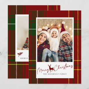 Cartes Pour Fêtes Annuelles Joyeux Noël Fêtes Rouge Tartan Noël Plaid