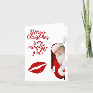 Cartes Pour Fêtes Annuelles Joyeux Noël, fille coquine Funny Père Noël Holid
