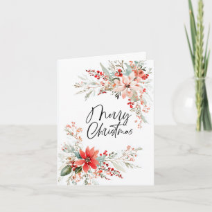 Cartes Pour Fêtes Annuelles Joyeux Noël Fleur de Poinsettia Fête