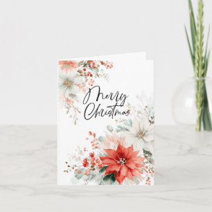 Cartes Pour Fêtes Annuelles Joyeux Noël Fleur de Poinsettia Vacances