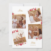 Cartes Pour Fêtes Annuelles joyeux noël fleuri botanique multi photo heureux (Devant)