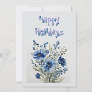 Cartes Pour Fêtes Annuelles Joyeux Noël Fleurs Aquarelle Joyeuses Fêtes