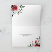 Cartes Pour Fêtes Annuelles Joyeux Noël | Fleurs d'aquarelle traditionnelles (Intérieur)