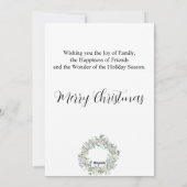 Cartes Pour Fêtes Annuelles Joyeux Noël, fleurs de Noël (Dos)