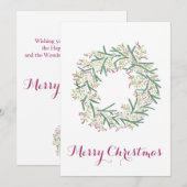 Cartes Pour Fêtes Annuelles Joyeux Noël, fleurs de Noël (Devant / Derrière)