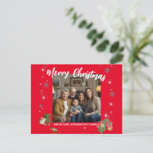 Cartes Pour Fêtes Annuelles Joyeux Noël Flocon de Neige Photo Famille N Person