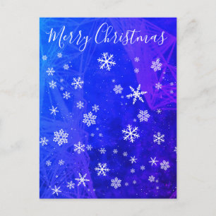 Cartes Pour Fêtes Annuelles Joyeux Noël Flocons de neige Magique Bleu