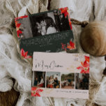 Cartes Pour Fêtes Annuelles Joyeux Noël Floral d'hiver moderne Cinq photos<br><div class="desc">Cette carte de vacances florale d'hiver moderne Joyeux Noël cinq photo a un design fantaisiste et élégant avec des illustrations d'aquarelle vibrante de poinsettias rouges et roses et une végétation d'hiver délicate. Avec des éléments botaniques chics comme le pin, le houx et les baies d’hiver, la palette colorée de la...</div>