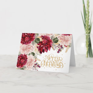 Cartes Pour Fêtes Annuelles Joyeux Noël floral traditionnel de Noël