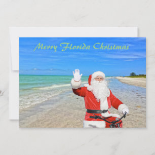Cartes Pour Fêtes Annuelles Joyeux Noël Floride Sanibel Island Beach Père Noël