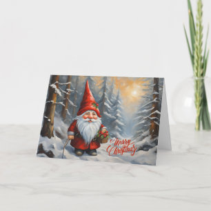 Cartes Pour Fêtes Annuelles Joyeux Noël Forest Gnome