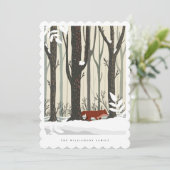 Cartes Pour Fêtes Annuelles Joyeux Noël Forêt d'hiver Forêt de renard Photo (Debout devant)
