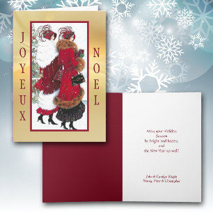 Cartes Pour Fêtes Annuelles Joyeux Noel Française Femmes Noël