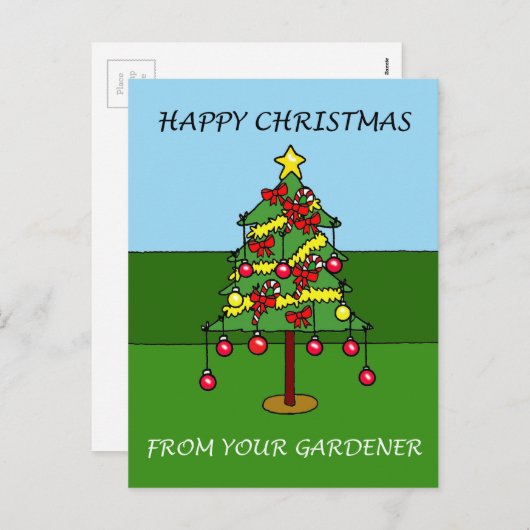 Cartes Pour Fêtes Annuelles Joyeux Noël from Your Gardener (Devant / Derrière)