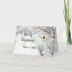 Cartes Pour Fêtes Annuelles Joyeux Noël Frost Oiseau Maman & Papa
