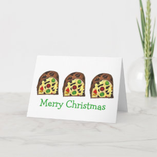Cartes Pour Fêtes Annuelles Joyeux Noël Fruit Gâteau Fruitcake Slice Holiday