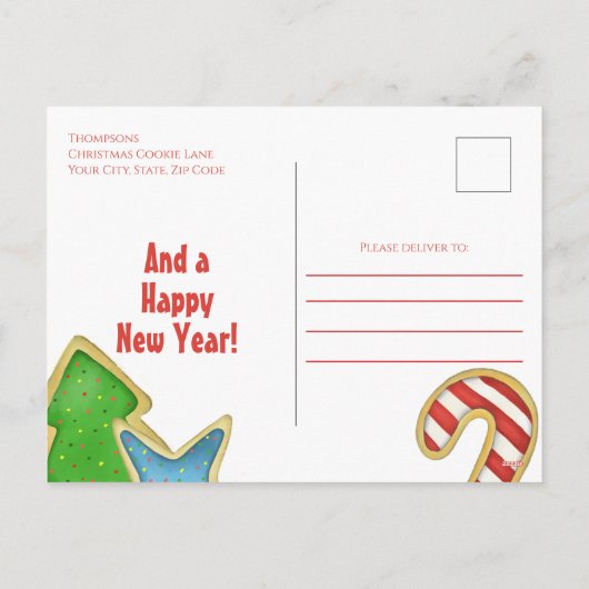 Cartes Pour Fêtes Annuelles Joyeux Noël Fun Cookie Photo Collage (Dos)