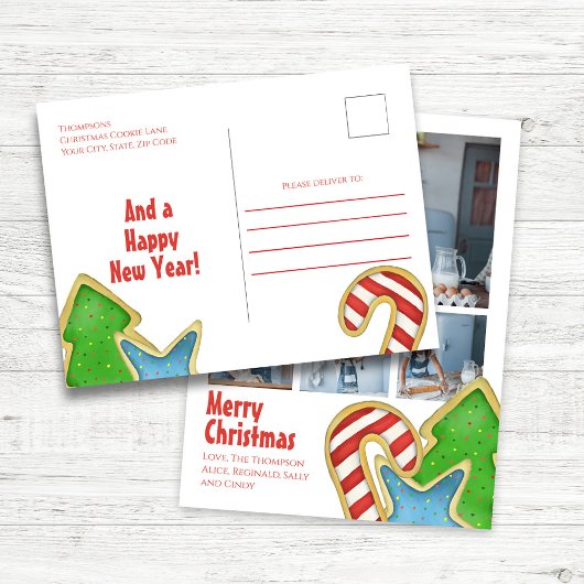 Cartes Pour Fêtes Annuelles Joyeux Noël Fun Cookie Photo Collage