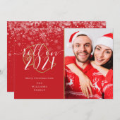 Cartes Pour Fêtes Annuelles Joyeux Noël Fun Roll On New Year Photo (Devant / Derrière)