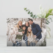 Cartes Pour Fêtes Annuelles Joyeux Noël fun script simple photo (Debout devant)