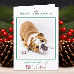Cartes Pour Fêtes Annuelles Joyeux Noël Funny Animal Photo Chien Papa