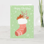 Cartes Pour Fêtes Annuelles Joyeux Noël Funny Kitty Cat Stocking (Devant)