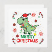Cartes Pour Fêtes Annuelles Joyeux Noël Funny Père Noël Dinosaur (Devant / Derrière)