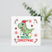 Cartes Pour Fêtes Annuelles Joyeux Noël Funny Père Noël Dinosaur (Debout devant)