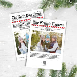 Cartes Pour Fêtes Annuelles Joyeux Noël Funny Pôle Nord Photo<br><div class="desc">Extra Extra Lisez tout à ce sujet. Ce design comprend un joyeux Noël,  un rétro amusant,  un collage photo,  avec un design de journal vintage,  la typographie mignonne,  le North Pole Times,  le Père Noël,  avec des rayures de sucre de canne,  un carte photo de vacances mignon et unique.</div>