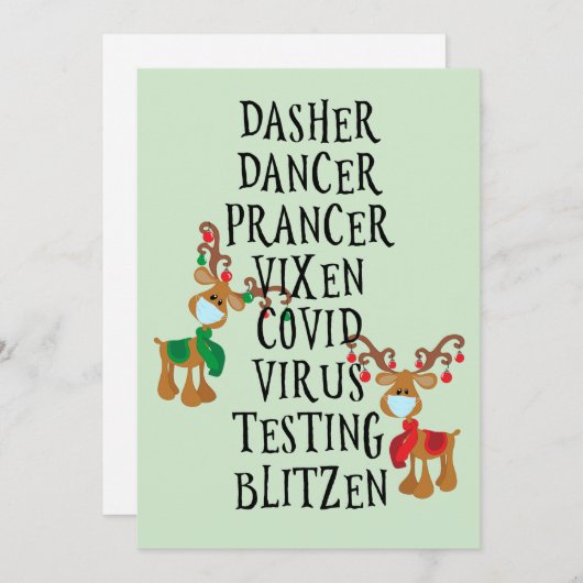 Cartes Pour Fêtes Annuelles Joyeux Noël Funny Reindeer Names 2020 (Devant / Derrière)