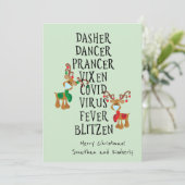 Cartes Pour Fêtes Annuelles Joyeux Noël Funny Reindeer Names 2021 (Debout devant)