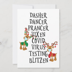 Cartes Pour Fêtes Annuelles Joyeux Noël Funny Reindeer Names 2021