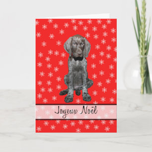 Cartes Pour Fêtes Annuelles Joyeux Noël german short pointeur chiot