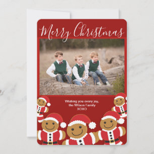 Cartes Pour Fêtes Annuelles Joyeux Noël Gingerbread Père Noël Photo Noël
