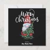 Cartes Pour Fêtes Annuelles Joyeux Noël Gnome Avec Parties scintillant Arbre d (Devant)