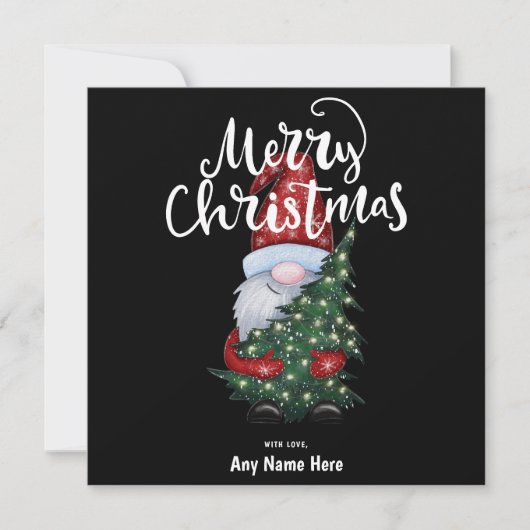 Cartes Pour Fêtes Annuelles Joyeux Noël Gnome Avec Parties scintillant Arbre d (Devant)