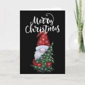 Cartes Pour Fêtes Annuelles Joyeux Noël Gnome Avec Parties scintillant Arbre d (Devant)