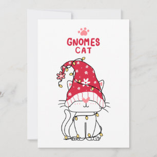 Cartes Pour Fêtes Annuelles Joyeux Noël Gnome Chat