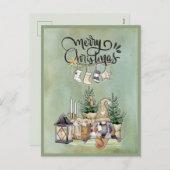 Cartes Pour Fêtes Annuelles Joyeux Noël Gnome Rustic Cosy Salutation (Devant / Derrière)