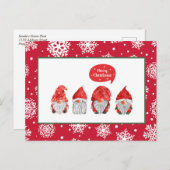 Cartes Pour Fêtes Annuelles Joyeux Noël Gnomes (Devant / Derrière)