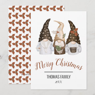 Cartes Pour Fêtes Annuelles Joyeux Noël Gnomes
