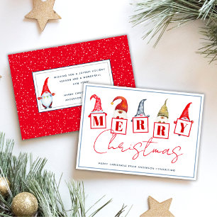 Cartes Pour Fêtes Annuelles Joyeux Noël Gnomes Red Business