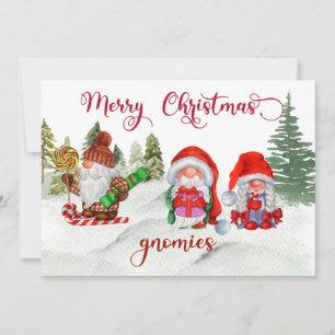 Cartes Pour Fêtes Annuelles Joyeux Noël Gnomes Vacances de gnome 