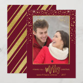 Cartes Pour Fêtes Annuelles Joyeux Noël Gold Confetti (Devant / Derrière)